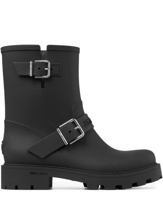 JIMMY CHOO Women Boots BIKERRAINTPY BLACK Black
