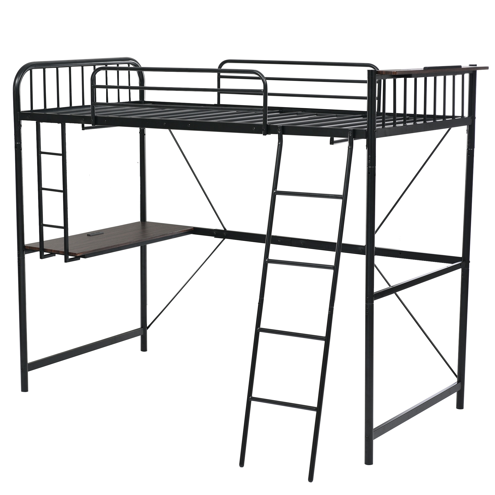 【国内で発送&送·料·無·料】システムベット ロフトベッド デスク付き コンセント付き 耐荷重120kg 高さ170cm シングル 二段ベッド 北欧風 大人ベッド スチール 一人暮らし 部屋二段ベッド 21,808円