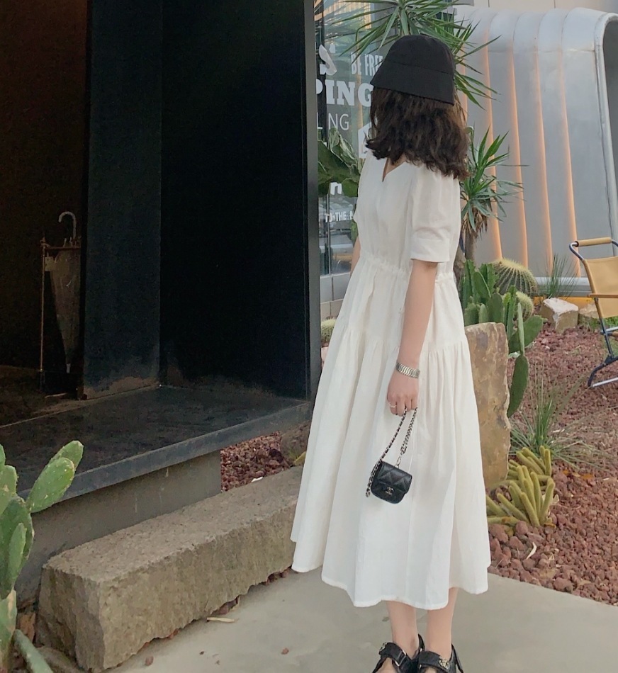 ワンピース デート モテアイテム ニットソー フレアワンピース ミモレ丈 半袖 シフォン フリル 可愛い きれいめ 上品 おしゃれ かっこいい 可愛い ラブリー キュート ガーリー クール 10,422円