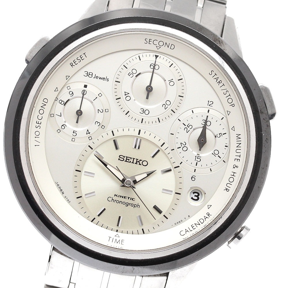 訳あり セイコー SEIKO SBCG003/9T82-0AE0 キネティック クラウン クロノグラフ 限定300本 オートクォーツ メンズ _868050【中古】