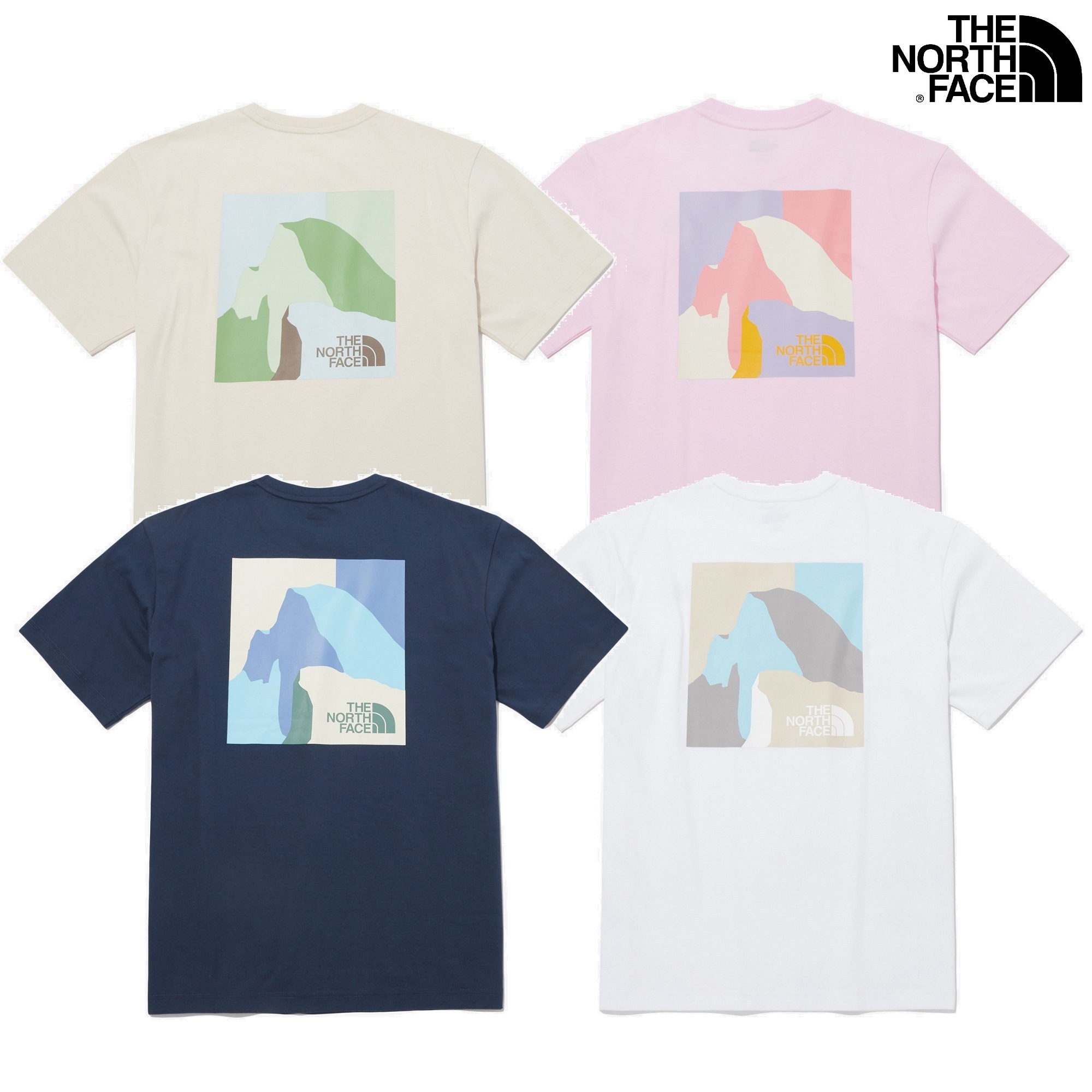 GREEN CLIFF S/S R/TEE 4色 ノースフェイスTシャツ 新商品 韓国人気 男女共用 韓国ファッション 夏のファッション 学生ファッション カップル アウトドア デイリールック