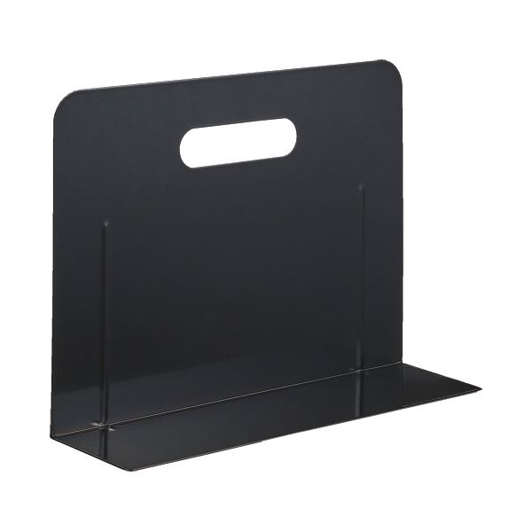 （まとめ） リヒトラブブックエンド・ワイドタイプ マグネット付 黒 A-7352-24 1個 (×3セット)