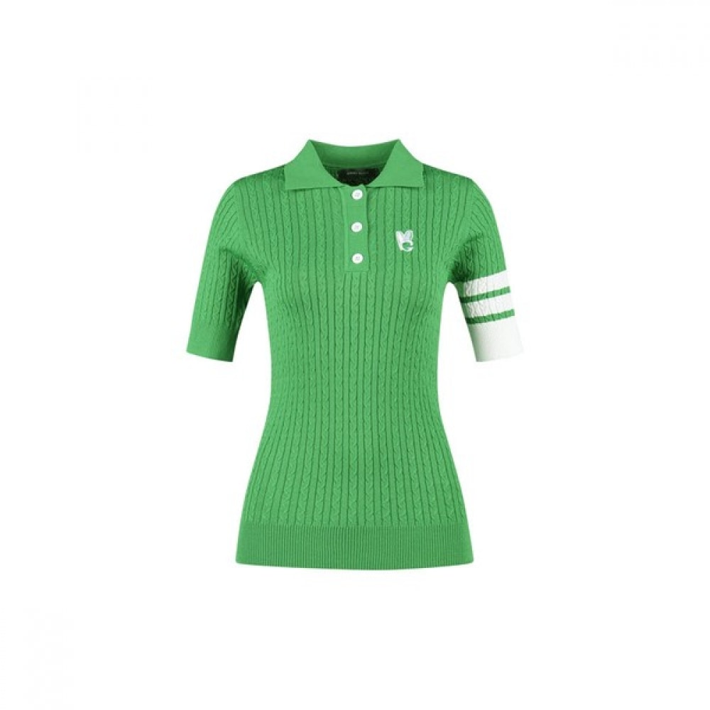 (ラックスゴルフ) ラックスゴルフグリーンクイーンレディースカラー 5パート半袖ゴルフニット GQ3M617W