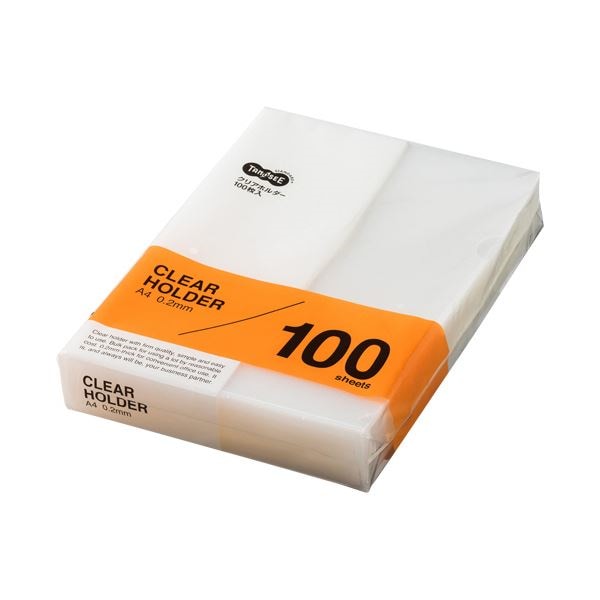 (まとめ)TANOSEE クリアホルダー A4クリア 1セット(1000枚:100枚10パック)3セット