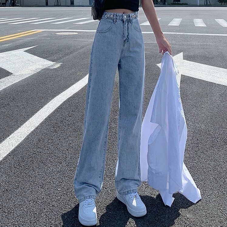 ボトムス パンツ デニムパンツ ロング丈 ストレート ワイド デニム ブルーデニム かわいい 大人可愛い きれいめ シンプル カジュアル 大人 おしゃれ かっこいい 大人女子 こなれ感 ラフ