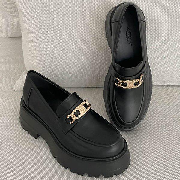 ゴールドチェーン 厚底 女性 レディース ローファー パンプス 5cm syq6606_P347416425