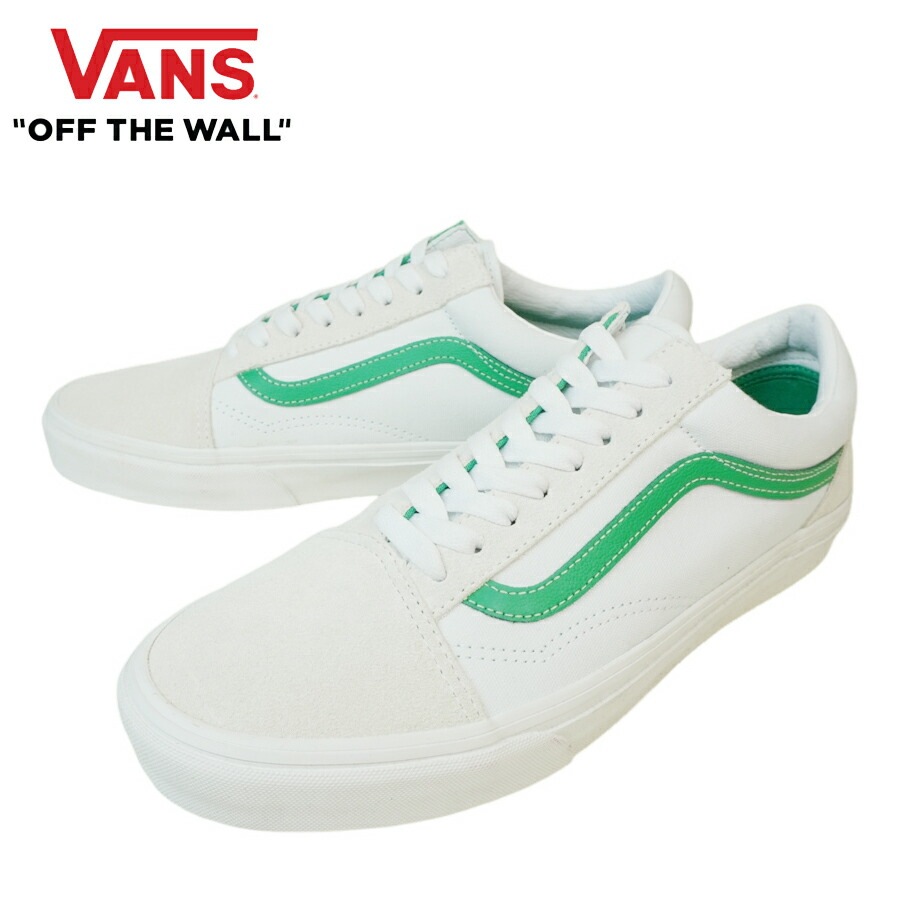 VANS スニーカーVANS ヴァンズ バンズ【箱なし】OLD SKOOL オールドスクールVINTAGE SPORT TRWHT/KELLY GREEN ホワイト/グリーン2トーン バイカラー スエ