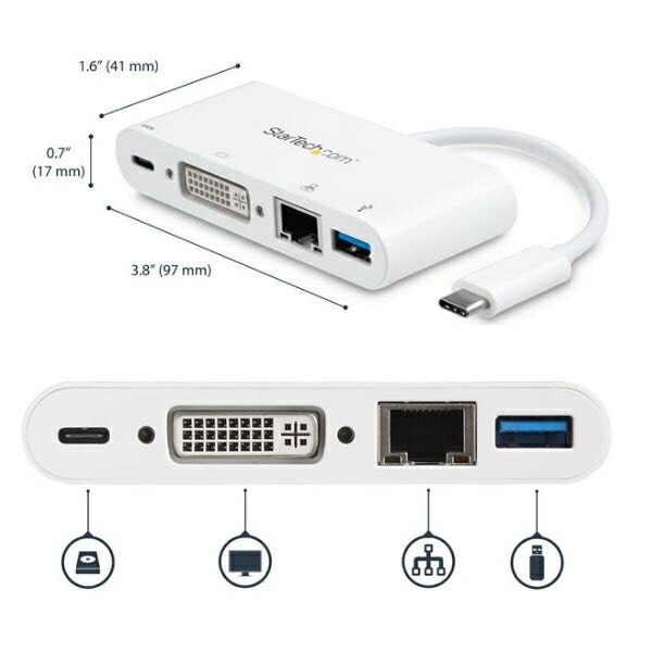 StarTech.com [DKT30CDVPD] USB Type-C接続マルチアダプタ DVI/