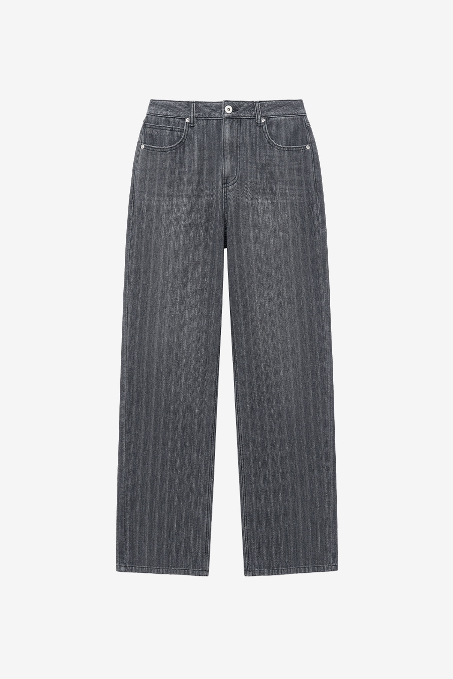 【INSILENCE】 SURFACE SLUB STRAIGHT DENIM : DARK GREY