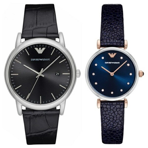 安価 40代 30代 ギフト ペア 腕時計 50代 時計 ブランド レザー ネイビー ブラック レディース メンズ ペアウォッチ エンポリオアルマーニ プレゼント 男女兼用腕時計 Www Coralreefcondos Com