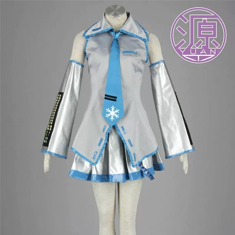 子供用大人用 VOCALOID ボーカロイドシリーズ 風 シルバーの初音ミク1代 コスプレ衣装ウィッグ 変装 仮装 コスチューム 撮影 祭り