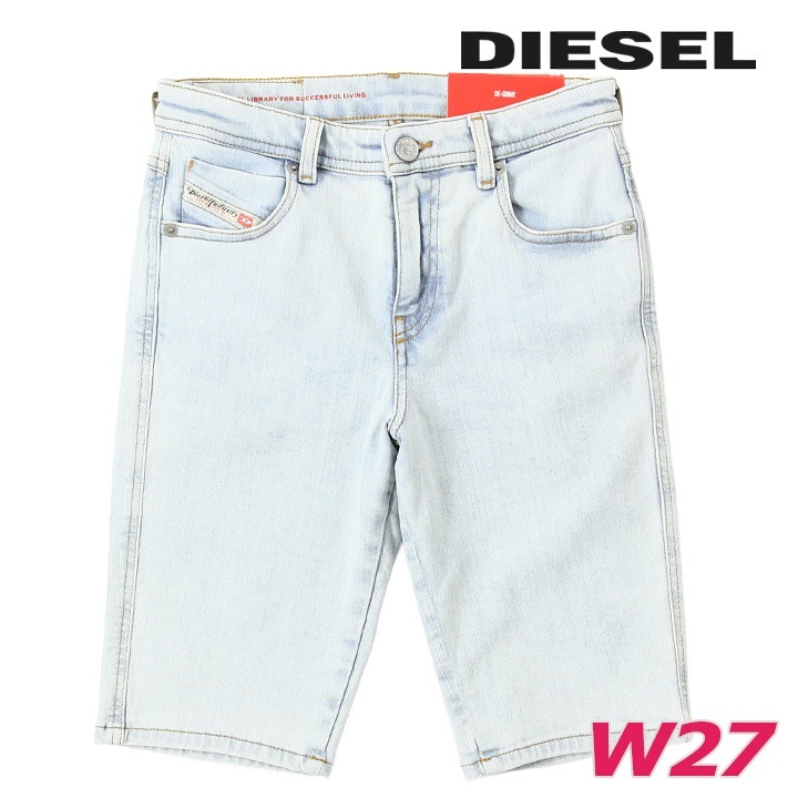 デニムショートパンツ ハーフパンツ レディース DE-GINNY ヴィンテージウォッシュ加工 スリムフィット die-l-p-f8-6cf