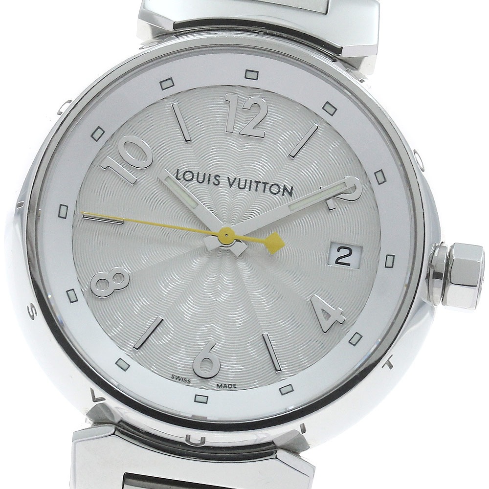 ルイ・ヴィトン LOUIS VUITTON Q13130 タンブール ホログラム デイト クォーツ レディース 箱付き_885901【中古】