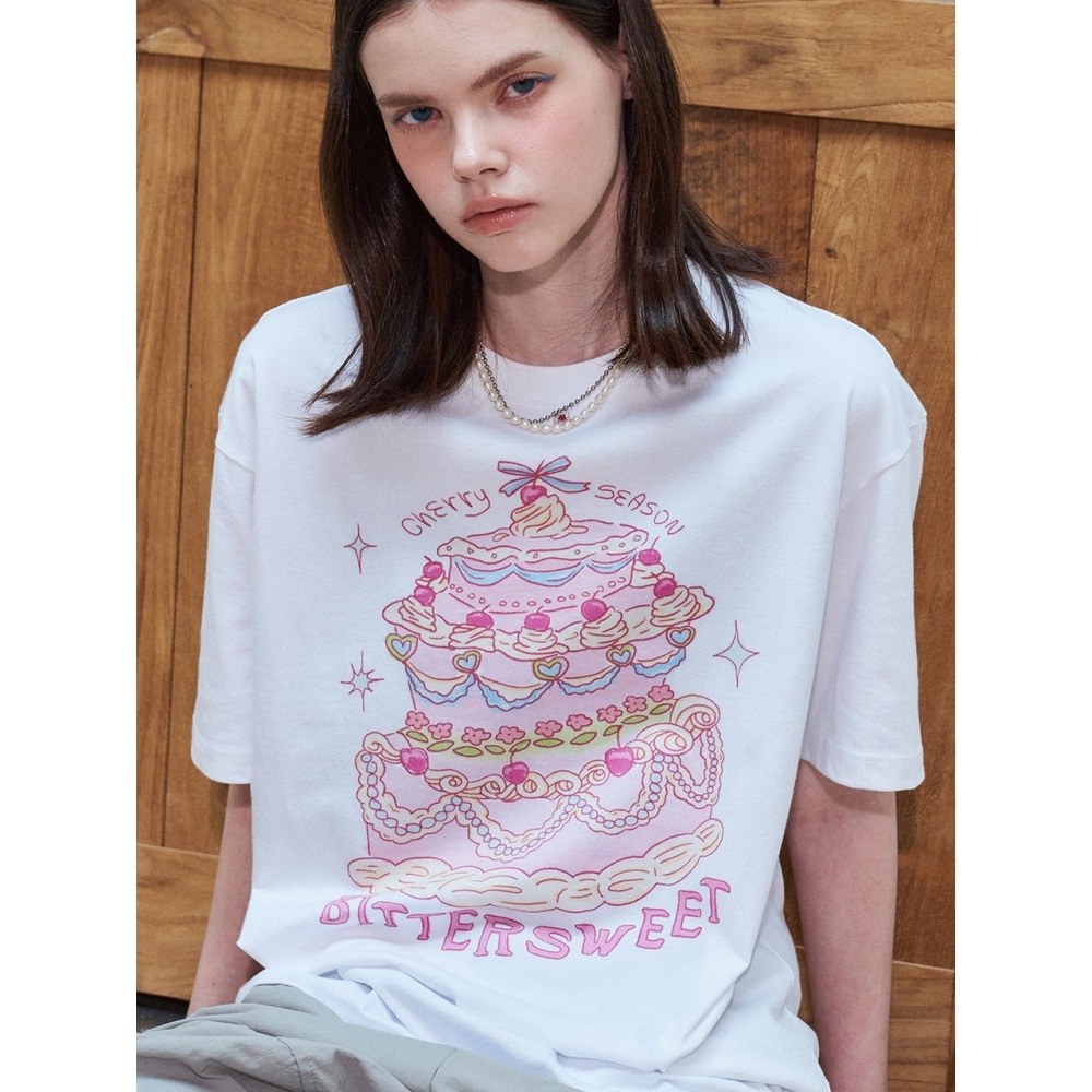 CPGN DTP チェリーケーキショートスリーブ T シャツホワイト