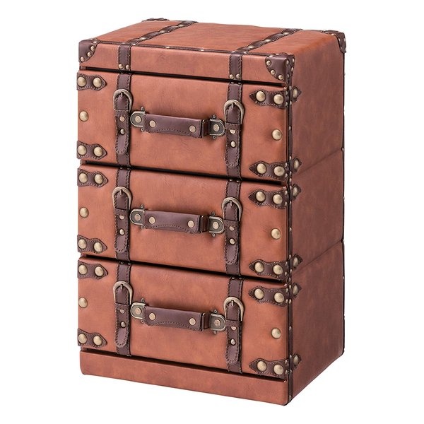 チェスト3D 3段 ブラウン W41×D31×H60 IW-273