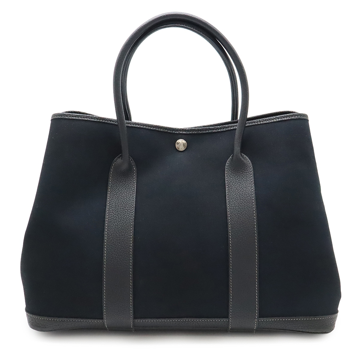 ガーデンパーティPM トートバッグ ハンドバッグ トワルオフィシエ キャンバス レザー ブラック 黒 シルバー金具