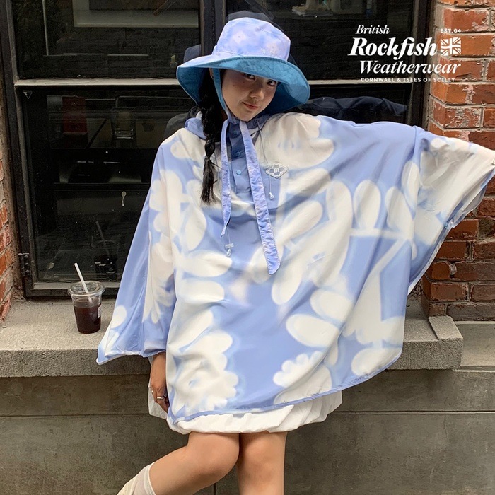[ティッシュ着用][7/12以内出荷]_[29CM単独][X MINJUKIM] FLORAL GRAPHIC PACKABLE PONCHO - 3color