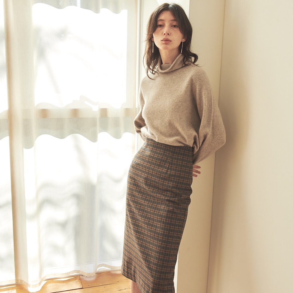 ACUD スリムペンシルスカート_CH.GREY