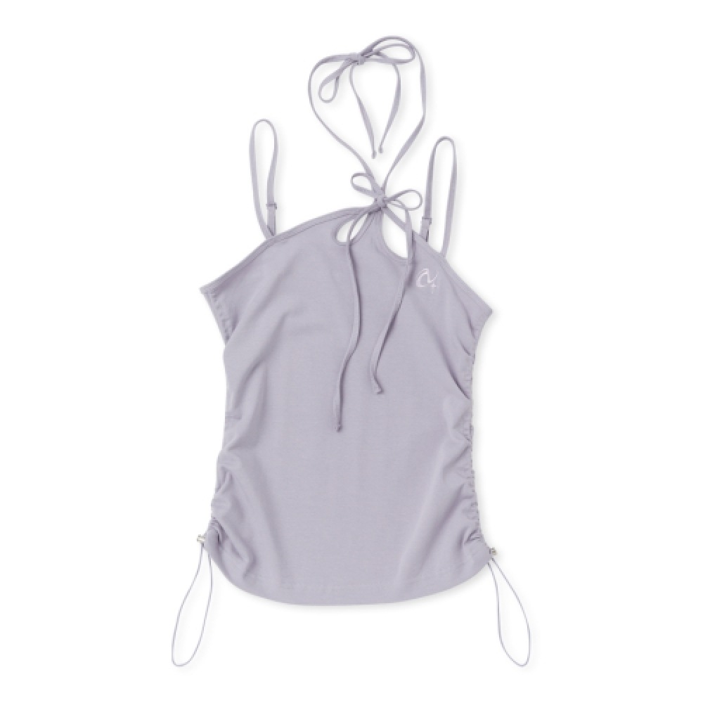 NERDY 女性用ストリングホルターネックノースリーブトップライトパープル