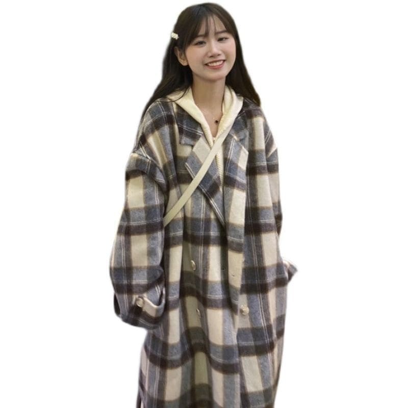 チェックラシャコートレディースミディアム新作感美ラデュレファーコート