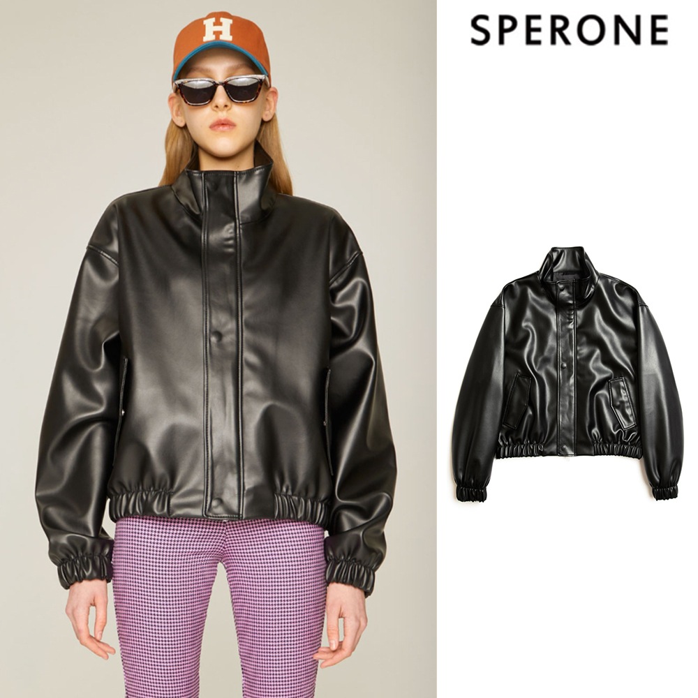[SPERONE] Fox Leather Betty Neck Jacket