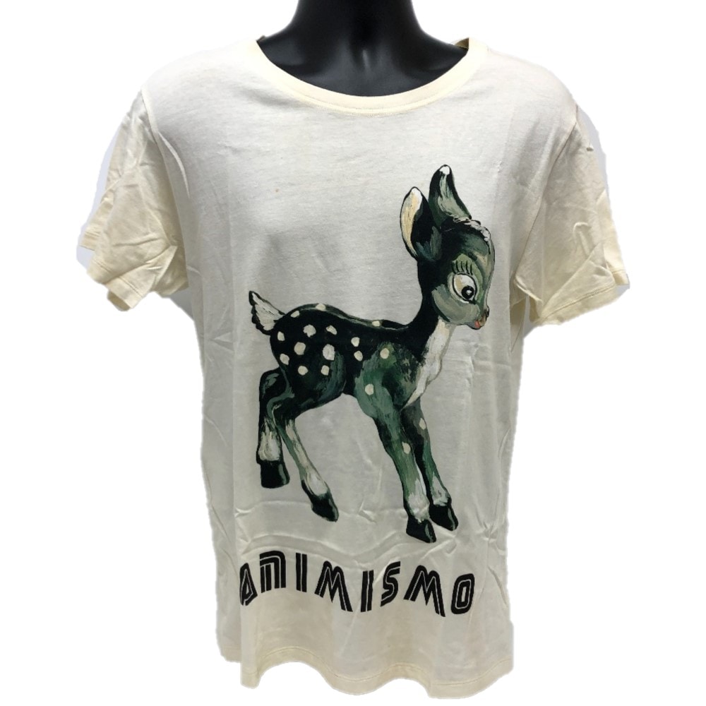 半袖Ｔシャツ 492347 バンビプリント ANIMISMO トップス コットン アイボリー系