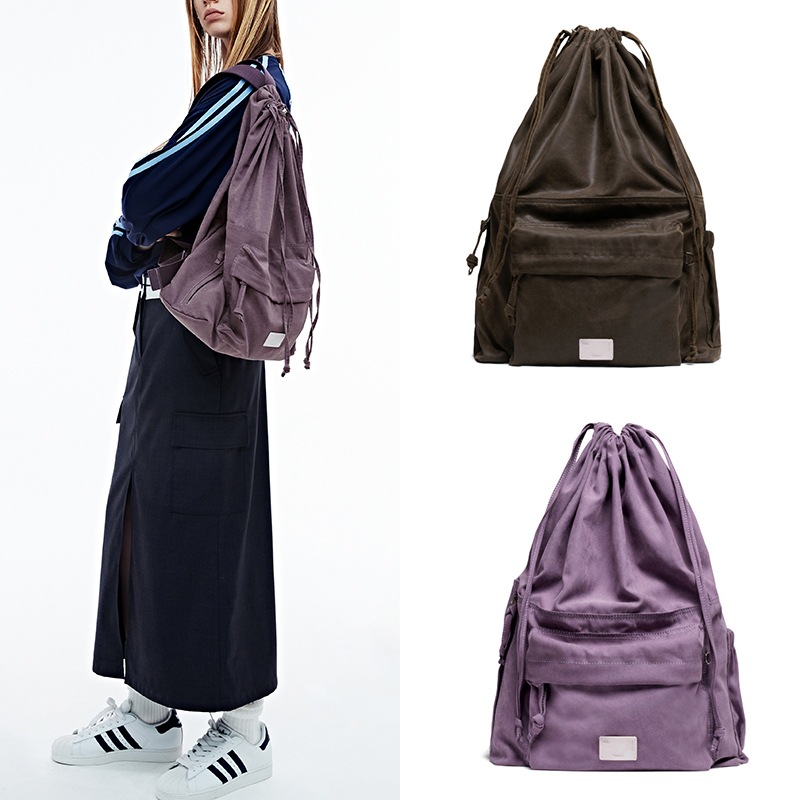 [韓国人気］VINTAGE DRAWSTRING BACKPACK