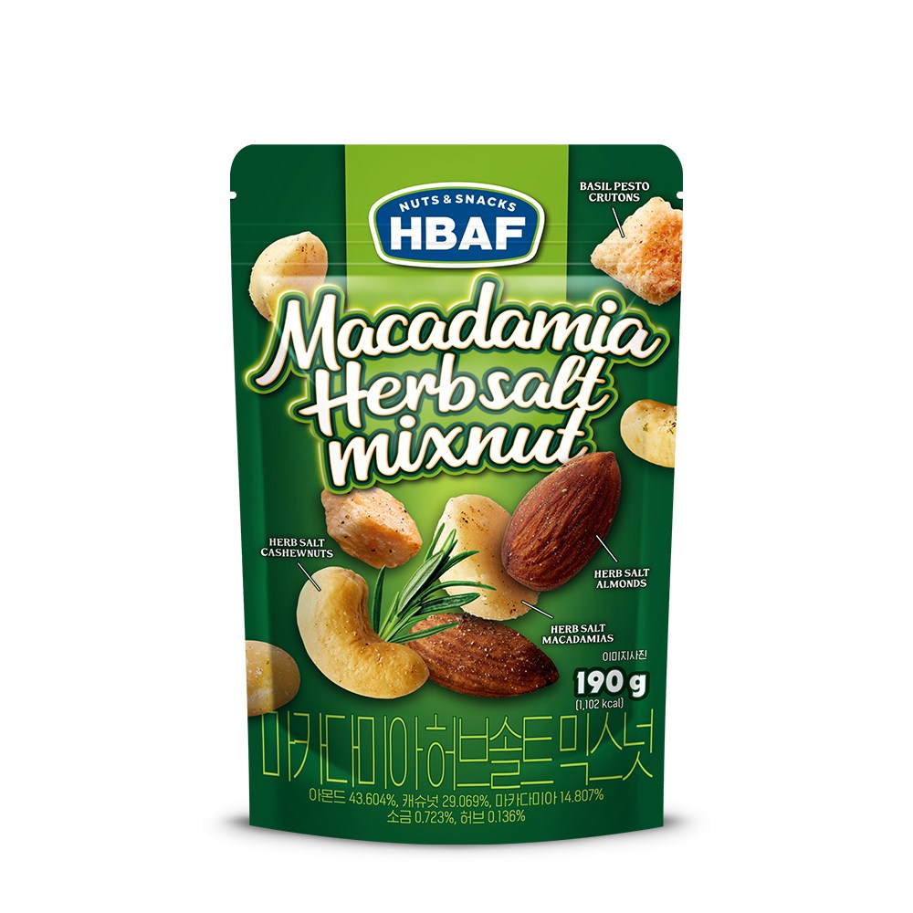 HBAFマカダミアハーブソルトミックスナッツ190g1個