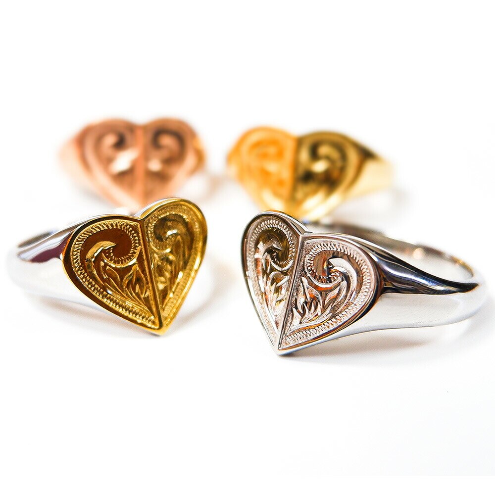 ハワイアンジュエリー リング 指輪 レディース メンズ つけっぱなし ハート 金属アレルギー対応 K