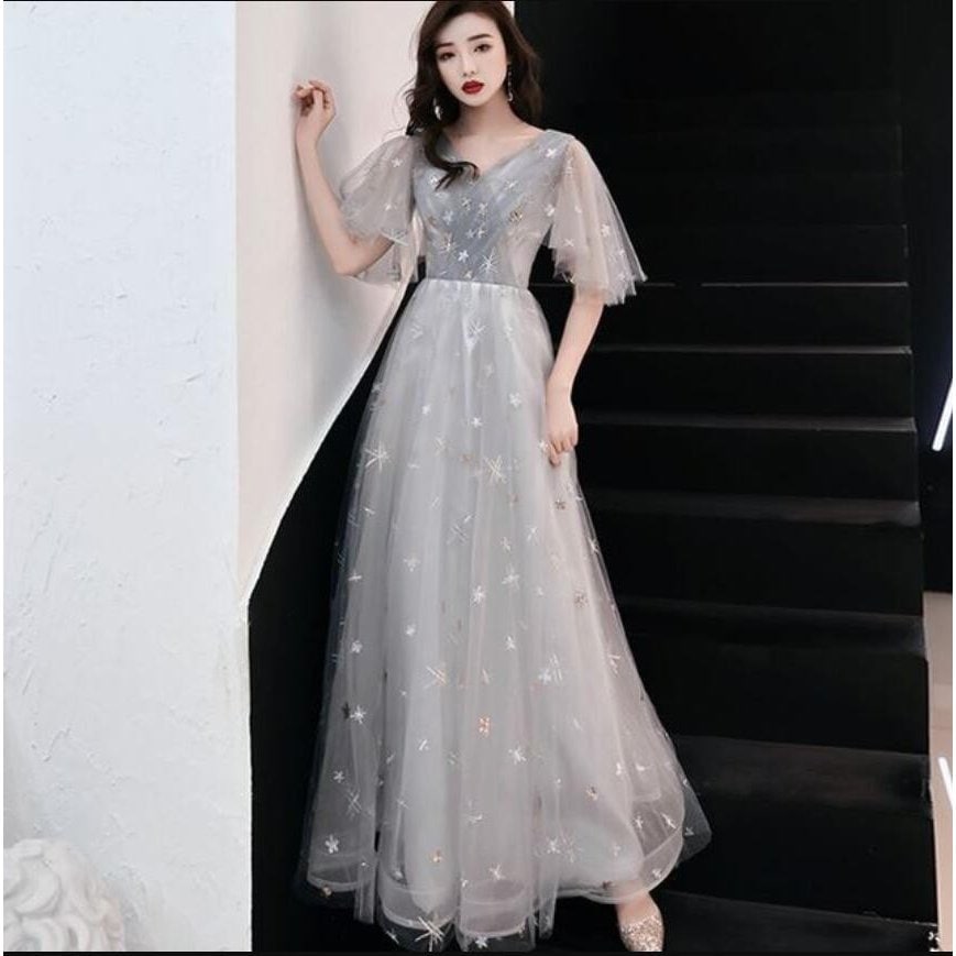 フォーマルドレス パーティードレス ロングドレス 結婚式ワンピース 袖あり お呼ばれ 二次会 披露宴 6,936円