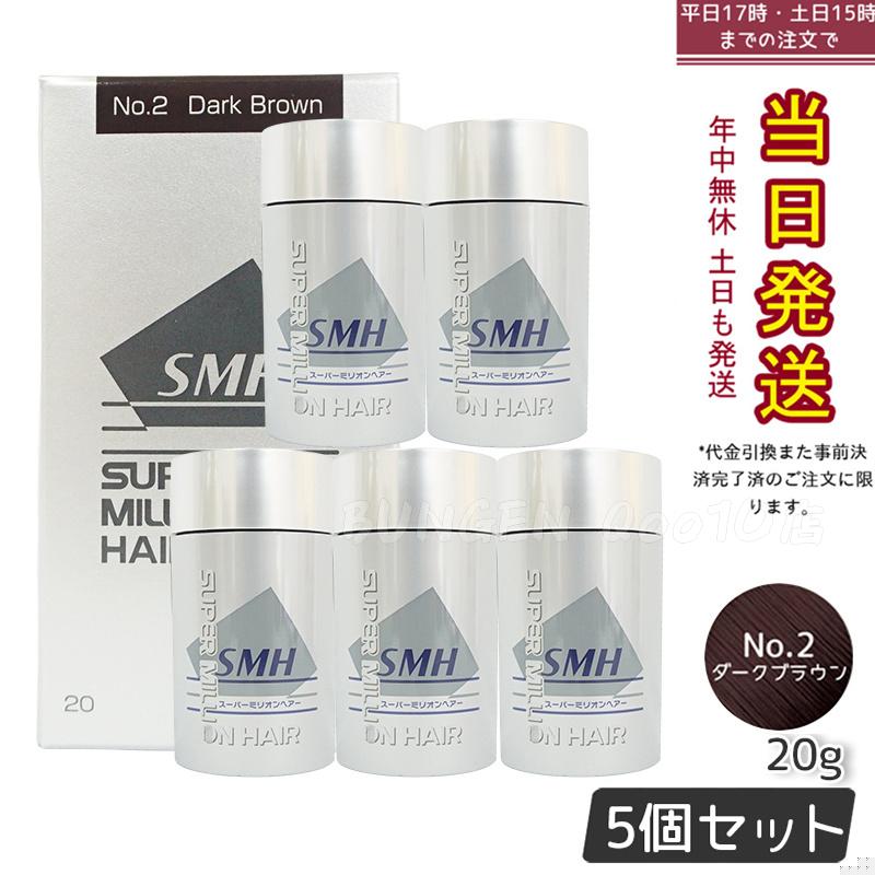 【5個セット】ルアン スーパーミリオンヘアー 20g No.2 ダークブラウン 髪 頭 薄毛隠し 薄毛 分け目 つむじ ボリューム 男性 女性 白髪かくし