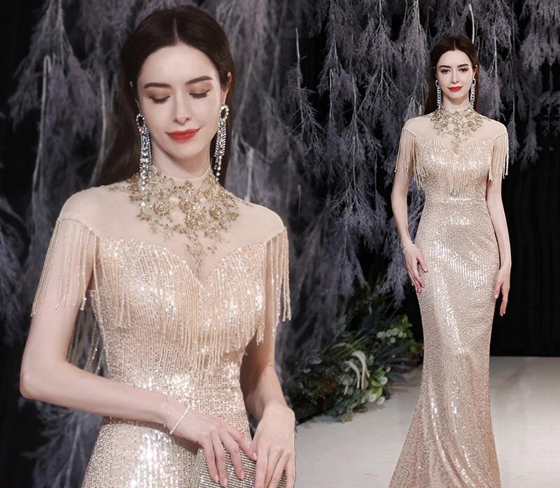 韓国ファッション ボートネックフランス イブニングドレス マーメイドドレスエレガンス ロングドレス 成人式 姫系 発表会/撮影用/お嫁さん/披露宴/花嫁 ドレス 発表会 コンサート パーティー