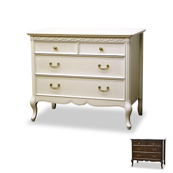 チェスト 3段 洋タンス クラシック調 猫脚 フルール 幅85cm 開梱設置