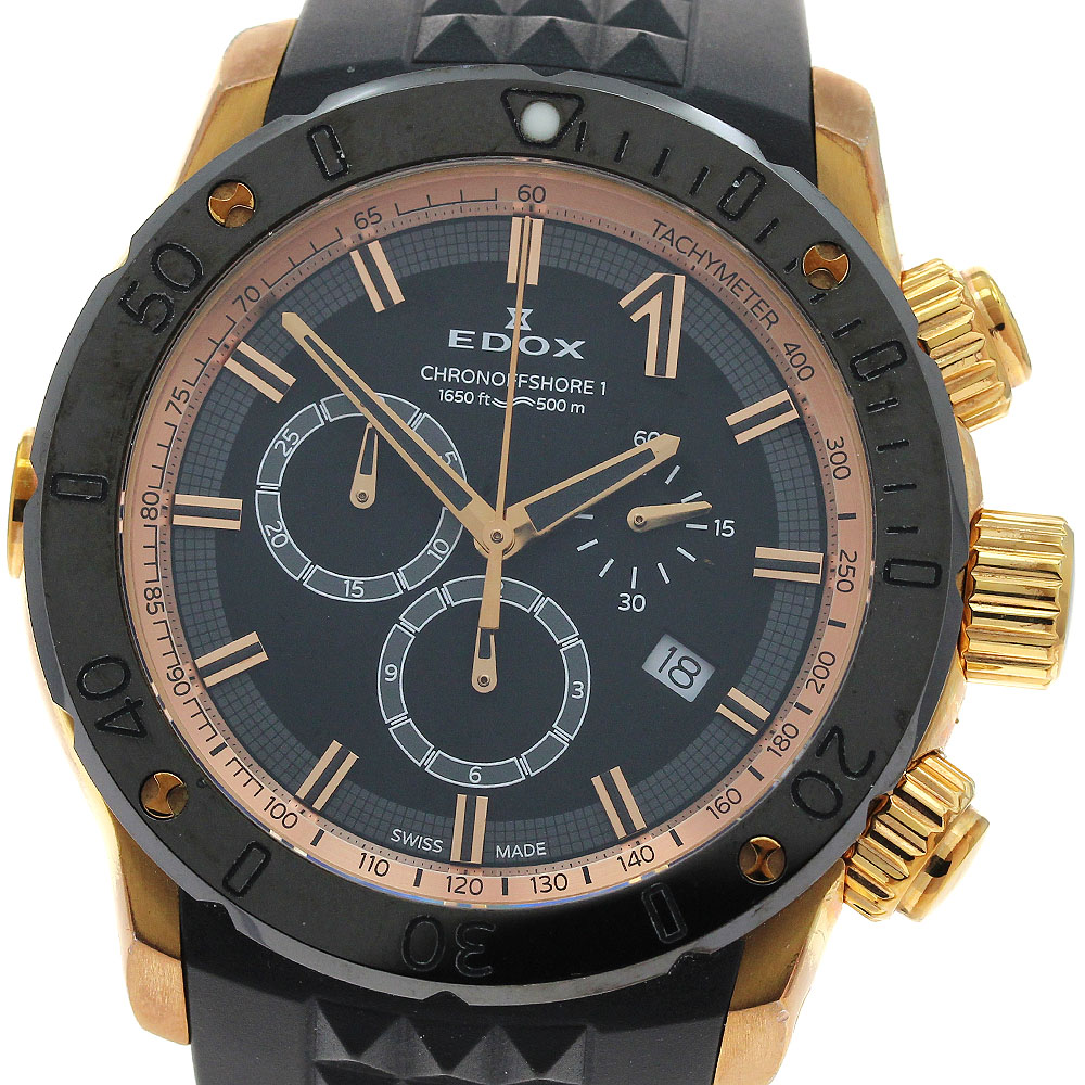 エドックス EDOX 10221 クロノオフショア1 クロノグラフ クォーツ メンズ _900090【中古】
