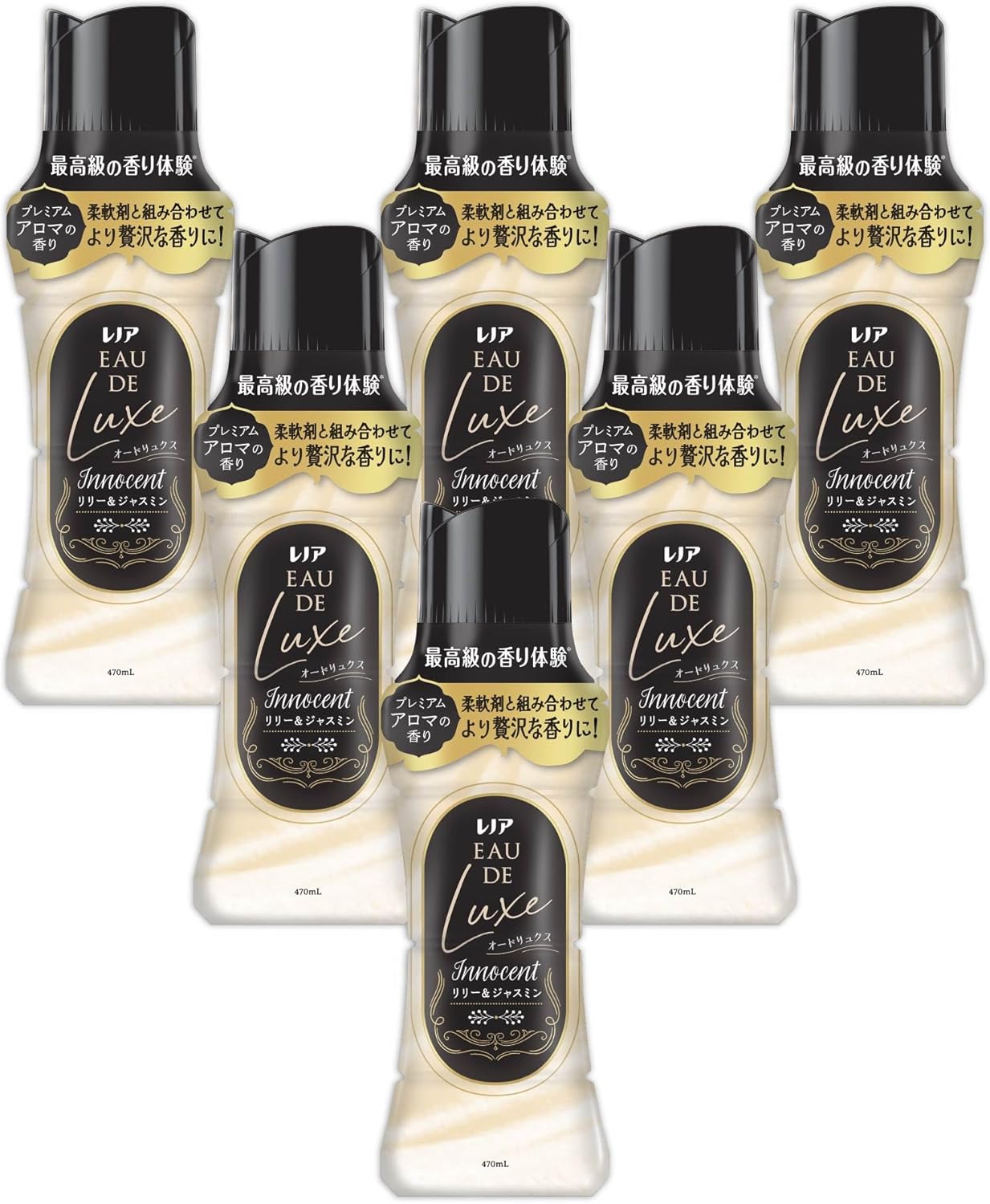 レノア オードリュクス 新モデル Innocent お洗濯の香り付けビーズ リリー&ジャスミンの香り 本体 470mL×6本 ケース品 柔軟剤と一緒に使って香り長続き