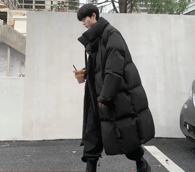 急速出荷2025INS大人気 新作 冬 ロング丈 スタンドカラー 軽熟風 ブラック 中綿ジャケット 個性 かっこいい ダウンコート