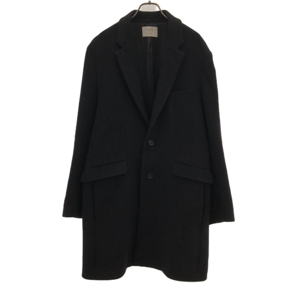 日本製 ウールブレンド 長袖 チェスターコート 3 ブラック メンズ