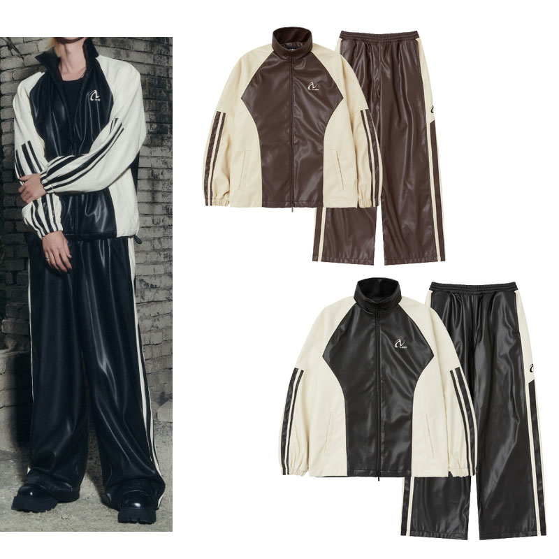 ECO LEATHER TRACK SET / 男女共用/ディエイト着用