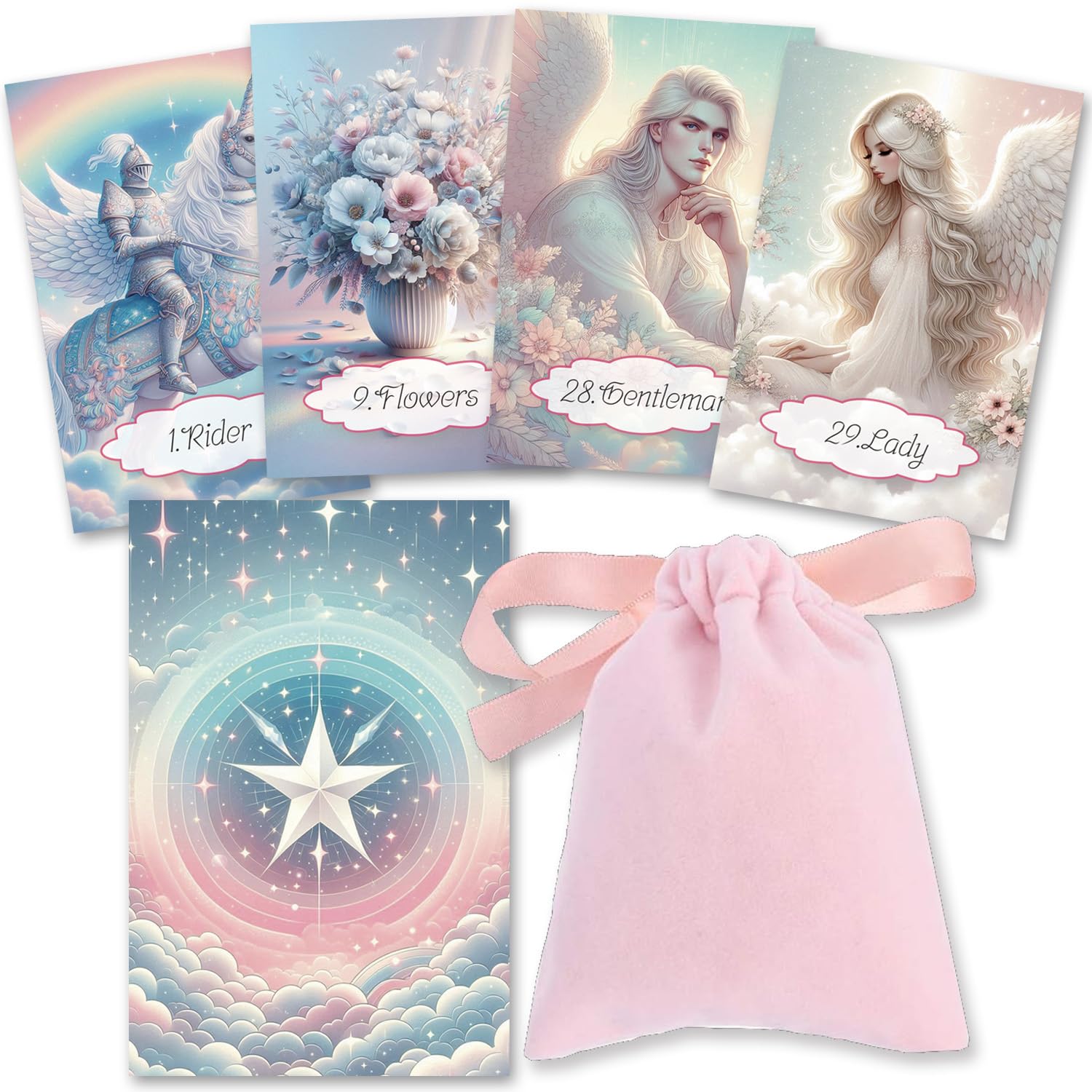 【正規輸入】Cotton candy Lenormand コットンキャンディルノルマン 47枚【巾着ポーチ付き】