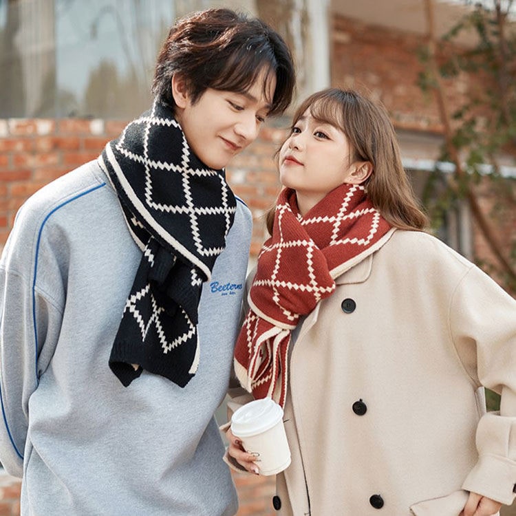 【2枚セット】ペアマフラー カップル お揃い 大判 チェック柄 マフラー ペアルック ペア マフラー ストール スカーフ レディース メンズ マフラー 韓国 冬物 ストール 厚手 ラブラブ あったか 4,555円