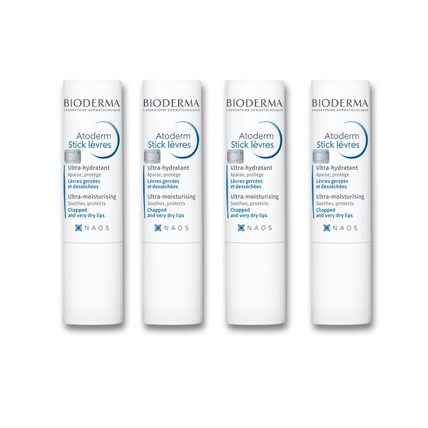 [4個セット] ビオデルマ アトデルム リップスティック4g×4個 低刺激リップケア 高保湿の敏感肌用リップバーム 保湿リップケア