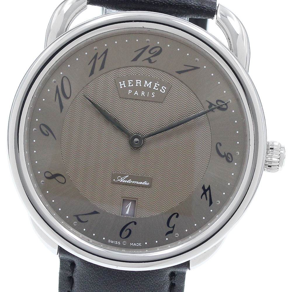 エルメス HERMES AR8.61aq アルソー デイト 自動巻き メンズ 良品 内箱付き_941241【中古】