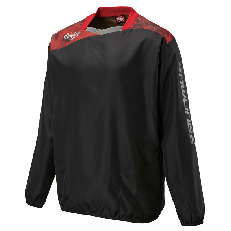 長袖ウインドピステ 長袖ウインド ブラック/レッド 24SS AOS14S04