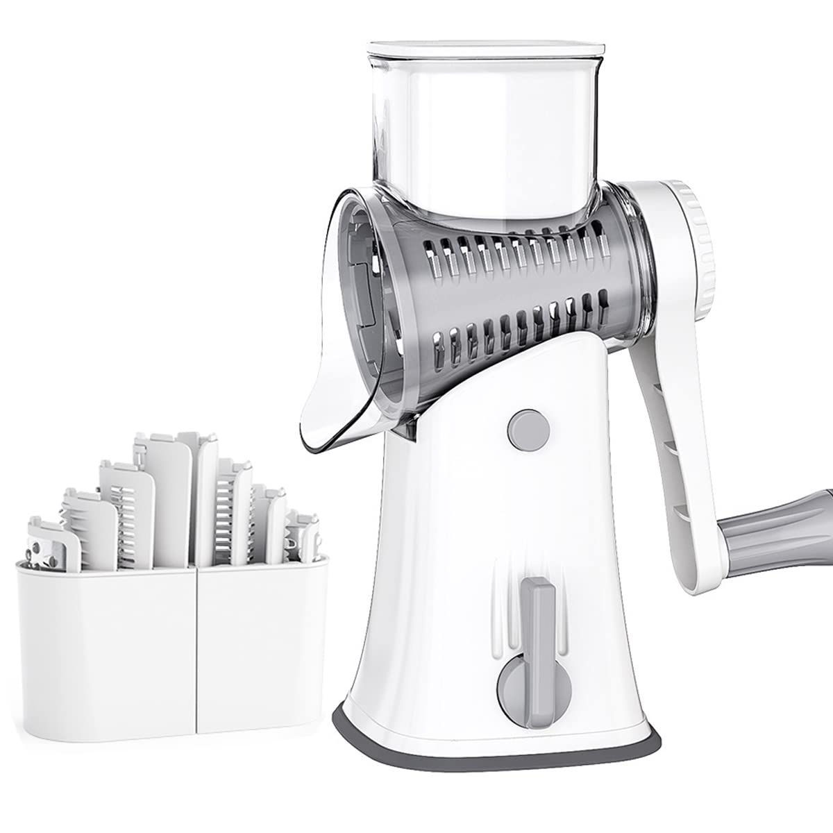 【全国送料無料】 【プロ料理人が監修】 FOOKO スライサー 野菜カッター みじん切り おろし器 調理器セット 厚み調節 千切り 多機能 スライサーセット (ホワイト)