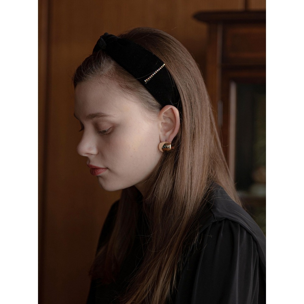 Jean Paul ClarisseストーンベルベットリボンヘアバンドJP 21 019HB