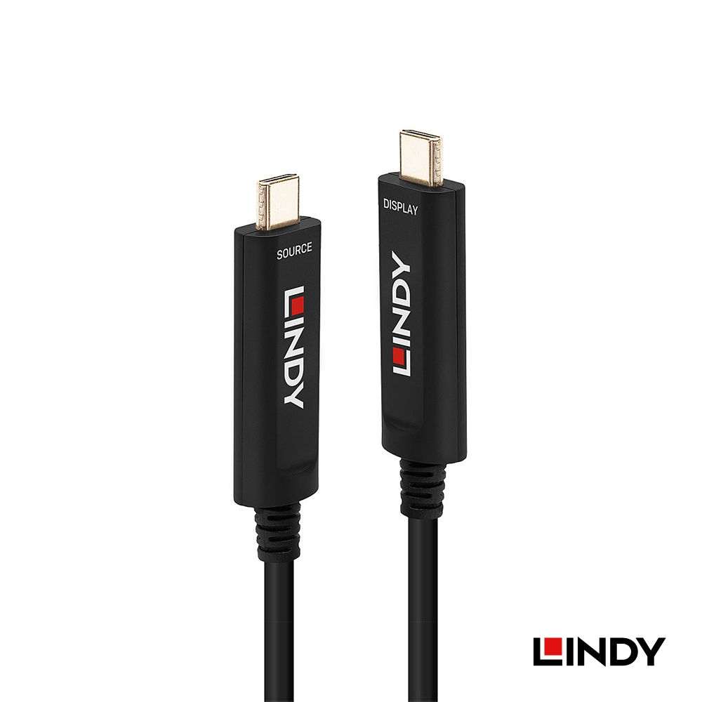 【38505】 LINDY 30m USB Type-C 光ファイバーハイブリッドケーブル オーディオ/ビデオのみ