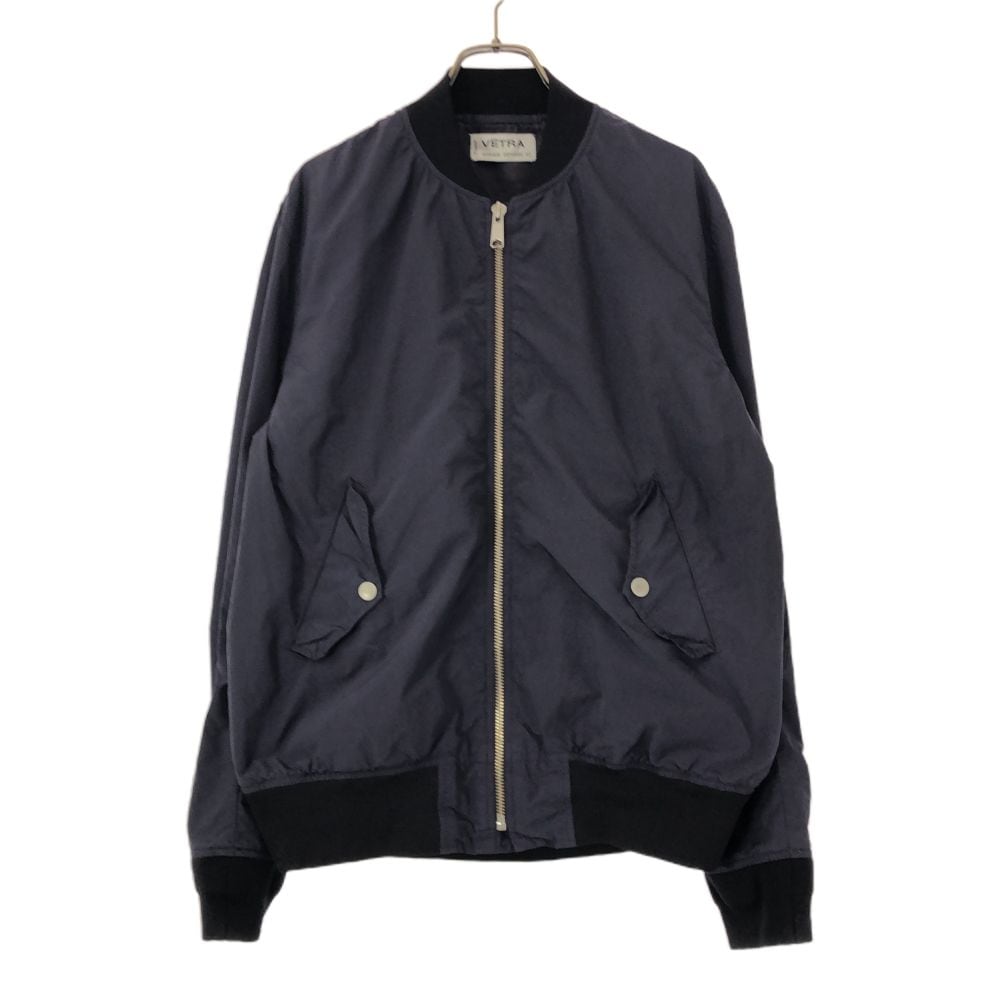 日本製 ジップ ブルゾン L ネイビー ジャケット メンズ