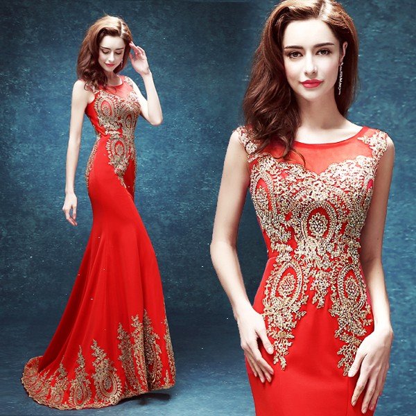 マーメイドドレス 赤 ウエディングドレス 二次会 カラードレス ロング 花嫁 安い カクテルドレス 演奏会 結婚式 イブニングドレス 発表会 コンサート 10,914円