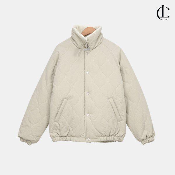 女性 冬 初冬 男女兼用 キルティング フェイクファーカラー 6オンス ウェーブ キルティング 軽量 パディング ジャンパー LDC001