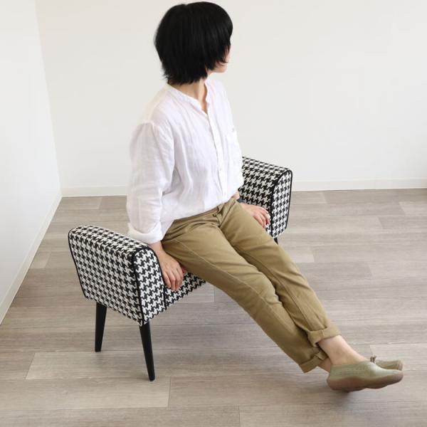 椅子 チェア スツール レトロ かわいい 千鳥柄 アンティーク いす イス ソファ 1人掛け コンパクト スリム 座面高さ40cm